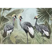Consalnet Vliesbehang Jungle Kraanvogels XXL – Tropisch Fotobehang – 368 x 254 cm – Groen