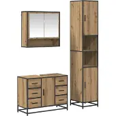 vidaXL Badkamermeubel Set 3 st Artisan Eiken 90 x 33 x 60 cm