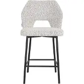 MUST Living Bloom barkruk polyester bouclé lichtgrijs 54x57x100cm