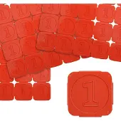Combicraft plastic breekmunten met getal 1 in rood - per 1000 munten