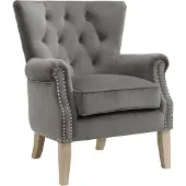 Dorel Home Dorel - Gestoffeerde loungestoel in stof grijs (86 x 73 x 75 cm)
