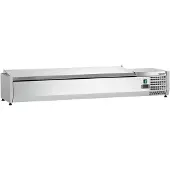 Bartscher Opzetkoelvitrine ED3-1501 - 5x1/3 GN + 1x1/2 GN - 0°C-10°C - RVS Deksel - 1500x395x290mm