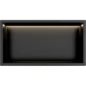 Guido Gusto Mat Zwart RVS Inbouwnis 30x60x10cm met RGB verlichting
