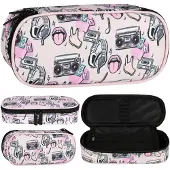 Sarcia.eu Muziek, schooletui met vakjes, ovale etui voor meisjes 6x22x10cm