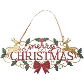 Clayre & Eef Tekstbord 70x1x34 cm Rood Metaal