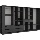 Vicco Elmo Kledingopslagkast – 50 x 200 cm Set van 5 Antraciet