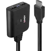 Lindy HDMI Splitter Kabel - - 4K60 - 2 Poorten - HDCP 2.2 - Vergulde Connectoren
