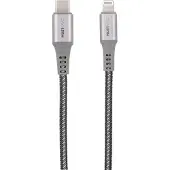 Musthavz Nylon USB-C naar Lightning kabel 1 meter Grijs