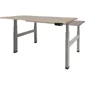 Schaffenburg Dextro Plus Duo Zit-sta-bureau Rechthoekig Eiken H-Frame 1.200 (B) x 800 (D) x 645 (H) mm Melamine