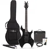 Gear4Music Harlem X Electric Guitar + 15W Amp Pack Black