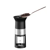 Bialetti Premium Handkoffiemolen Zwart – Handmatige Koffiemolen met RVS Maalwerk – 6 Instelbare Maalstanden – Koffiebonenmolen