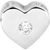 The Jewelry Collection Zilver Gerhodineerde Hanger hart zirkonia 1332357