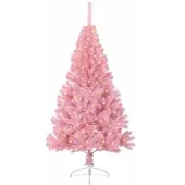 vidaXL Kunststof Voorverlichte Kerstboom met 150 LED Roze 120 cm PVC