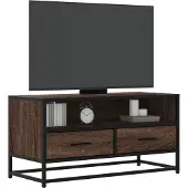 vidaXL Tv-meubel 100x34,5x40 cm bewerkt hout en metaal zwart