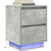 vidaXL Nachtkastje met LED-verlichting 38x34x65 cm wit