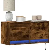 vidaXL Tv-wandmeubel met LED-verlichting 80x31x35 cm wit