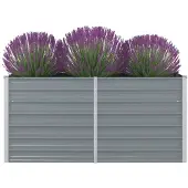 vidaXL Plantenbak verhoogd 600x80x45 cm gegalvaniseerd staal grijs