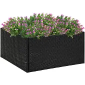 vidaXL Plantenbak 157x80x40 cm poly rattan zwart