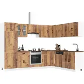 vidaXL 14-delige Keukenkastenset Kalmar bewerkt hout wit