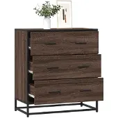 vidaXL Dressoir 68x35x76 cm bewerkt hout en metaal zwart