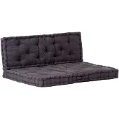 vidaXL Palletvloerkussen 120x40x7 cm katoen antraciet