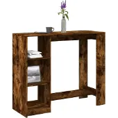 vidaXL Bartafel met schap 124x46x103,5 cm bewerkt hout wit