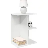 vidaXL Nachtkastje 46,5x29x61 cm bewerkt hout betongrijs