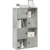 vidaXL Boekenkast 89x24x101,5 cm bewerkt hout betongrijs