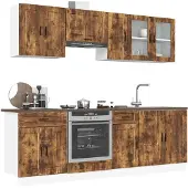 vidaXL 8-delige Keukenkastenset Porto bewerkt hout wit