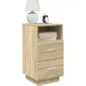 vidaXL Nachtkastje met 2 lades 36x36x68 cm wit