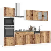 vidaXL 7-delige Keukenkastenset Porto bewerkt hout wit