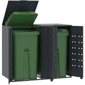 vidaXL Opbergruimte voor enkele afvalbak antraciet 69x79x117 cm staal