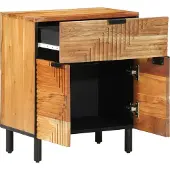 vidaXL Bedkast Bruin 50 x 33 x 60 cm Massief Acacia Hout