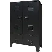 vidaXL Kledingkast industrieel 67x35x107 cm staal wit