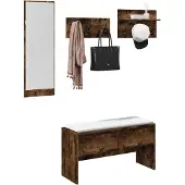 vidaXL 4-delige Garderobe set bewerkt hout wit