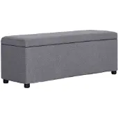vidaXL Bankje met opbergvak 116 cm polyester geel