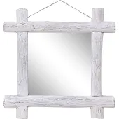 vidaXL Spiegel houtblokken 50x50 cm gerecycled teakhout naturel