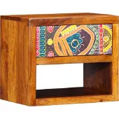 vidaXL Nachtkastje met lade Bruin 40 x 35 x 35 cm Massief Acacia Hout