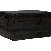 vidaXL Houten kist met deksel&handvatten 40x30x23cm grenenhout zwart