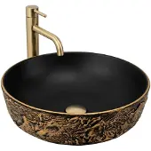 REA - Babilon - Wastafel - Zwart/Goud - 42X42X13Cm
