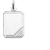 The Jewelry Collection graveerhanger gediamanteerd zilver gerhodineerd 1304638