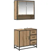 vidaXL Badkamermeubel Set 2 st Artisan Eiken 65 x 33 x 60 cm