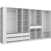 Vicco Elmo Kledingopslagkast – 50 x 200 cm Set van 5 Wit