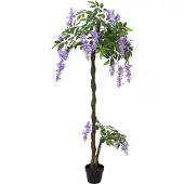 vidaXL - Kunstmatige - Bonenbloemenboom - Paars - 80 - x - 18 - x - 160 - cm