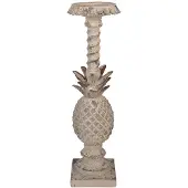 Clayre & Eef Kandelaar 11x11x41 cm Beige Keramisch materiaal