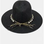 HS Strohoed Cowboy met Schelpenband - Meerdere Kleuren - Beige