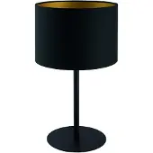 Nowodvorski Lighting Zwarte schemerlamp Alice met gouden binnenkant