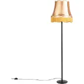QAZQA Retro vloerlamp zwart met Granny kap goud 45 cm - Simplo