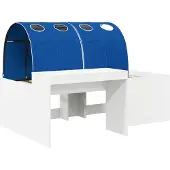 vidaXL Bed met Tunnel 3 st Wit en Blauw Bewerkt hout