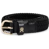 Tommy Hilfiger Riem 'Essential TH Monogram Braided Elastic' zwart